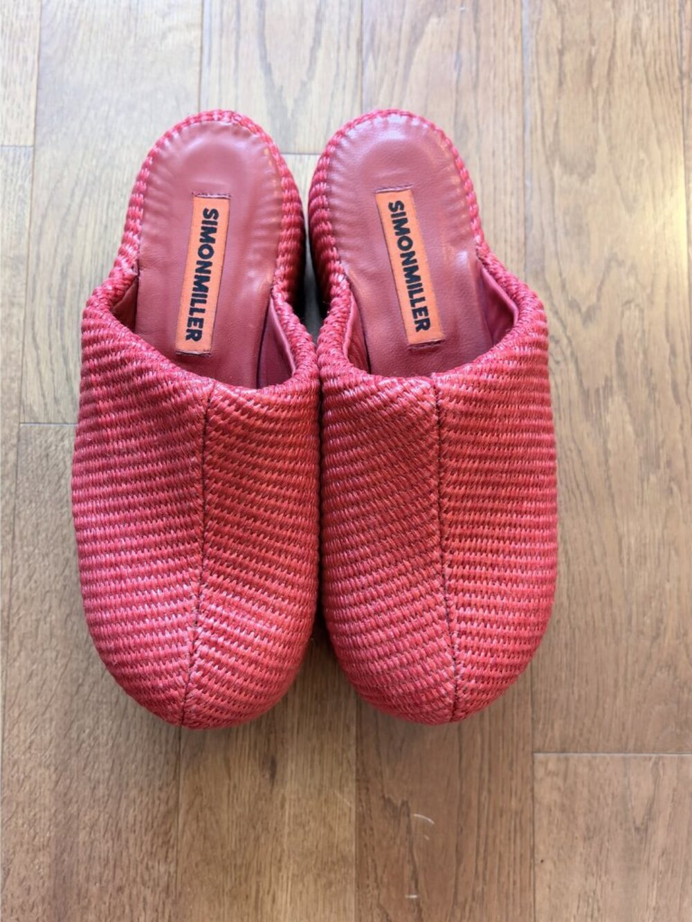 Simon Miller Raffia Bubble Clog Red Platform Size 37 - Picture 3 of 7